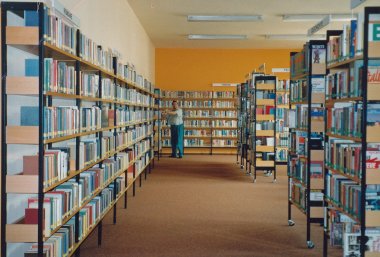 Stadtbibliothek im Gymnasium um 1993.