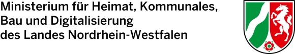 Logo des Ministeriums für Heimat, Kommunales, Bau und Digitalisierung des Landes Nordrhein-Westfalen.