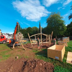 Spielplatz Alte Schule Gemünd - Impressionen vom Wiederaufbau