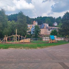 Spielplatz Alte Schule Gemünd - Impressionen vom Wiederaufbau