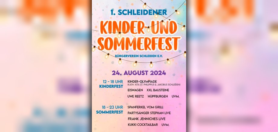 Flyer zum Kinder- & Sommerfest 2024.